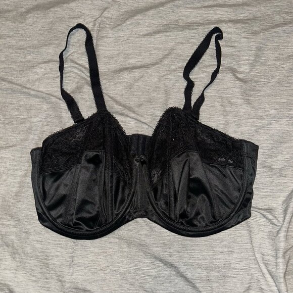 Goddess Adelaide Black Lace Underwire Full Coverage Bra Size 38G - Picture 2 of 5